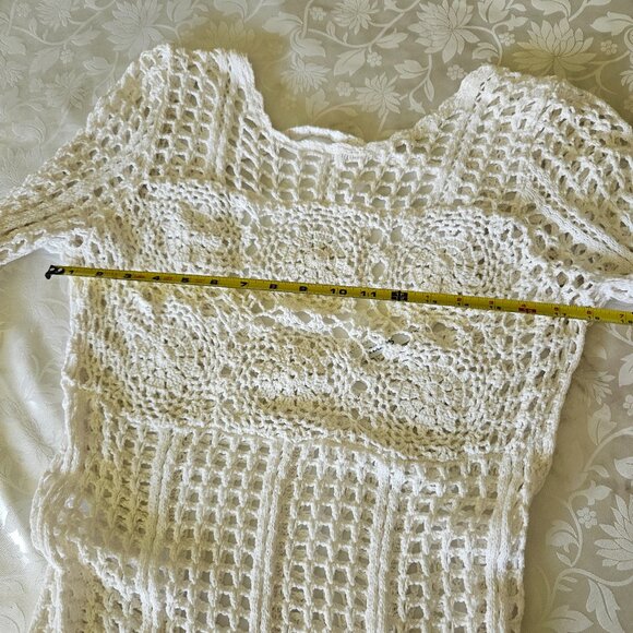 Ricki's White Crochet Sweater/Coverup - Picture 8 of 9